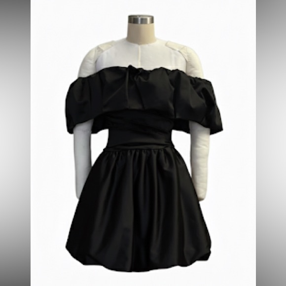 Jonathan Simkhai Satin Mini bubble dress size 4 in black